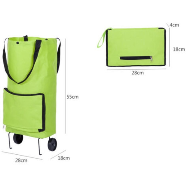 Foldbar handlevogn Foldbar handlepose med hjul