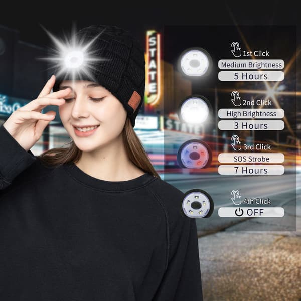 Bluetooth 5.0 Lue for menn kvinner musikkhatt pelsforet vinter