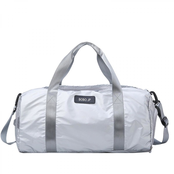 Sport Fitness Bag Torr och Våt Separation Stor kapacitet Resväska Enkelaxel Crossbody Bag Yogaväska Silverfärgad