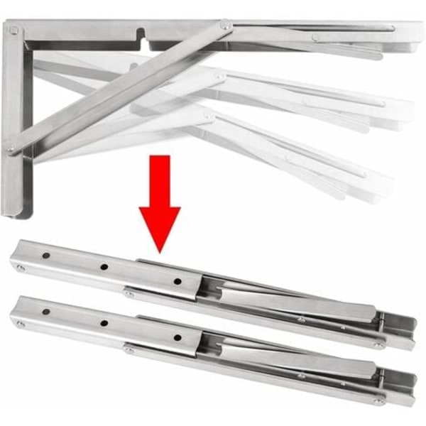 Foldbar hyldebeslag, sæt med 2 rustfrit stål foldbare hyldebeslag, foldbar vægbeslag - foldbart beslag med