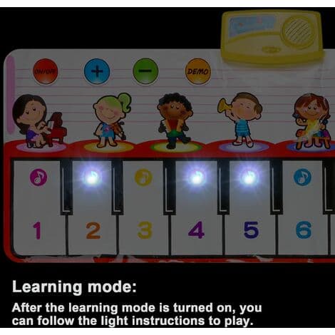 Dansematte, pianomatte med lysende knapper og 8 instrumenter for å veilede barn til å samhandle med musikk, interaktivt utdann