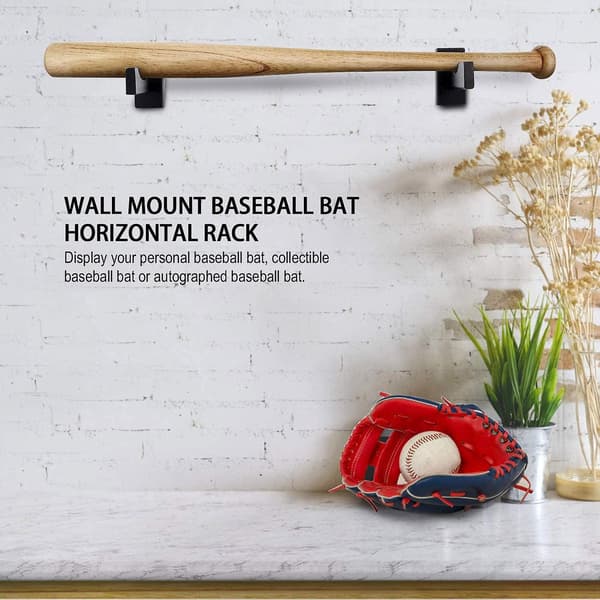 2-pack Basebollträ-visningsställ, väggmonterat Basebollträ-ställ, Horisontellt Basebollträ-ställ