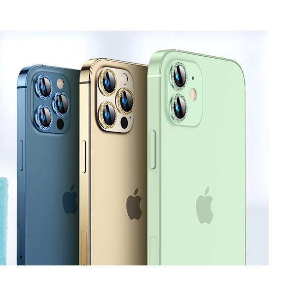 Passar för Apple 13promax diamant örnögonskydd, skyddande metallkameraskydd iPhone12promax (blå diamantmönster (1), 12pro),