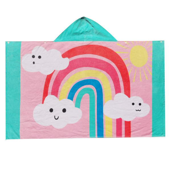 Barnbadrock i bomull med huva Cloud Rainbow DP-29 Längd 76 cm