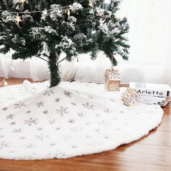 122 cm Plysch Pärlor Broderad Julgran Grupp Jul