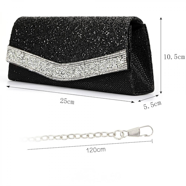 Glittrande silver handledsväska för kvinnor Glitter brudkoppling väska för bröllop A916-736 Silver