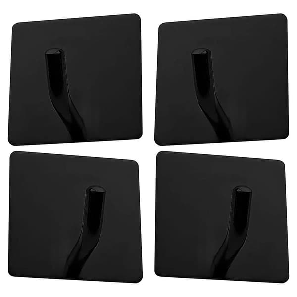 4 kpl itseliimautuvia pyyhekoukkuja ilman porausta seinäkoukut Black
