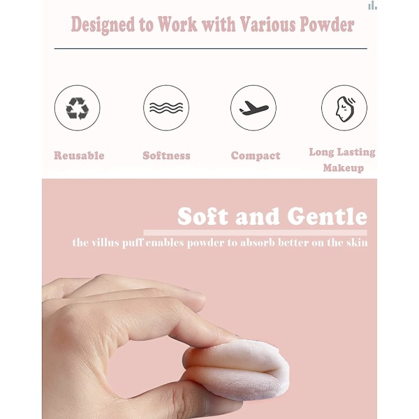 Set Of 10 Puffs Of Cotton Powder Velvet Velvet Face Ultra Soft Washable Body Makeup Makeup Tools