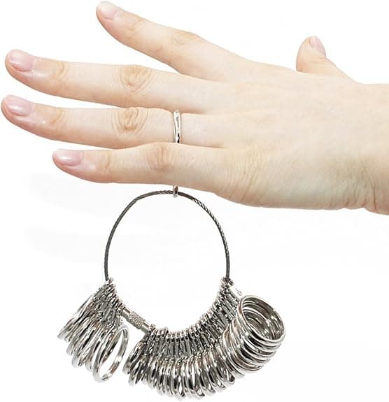 Ringstørrelsesmåler, ringstørrelsesringe til måling af fingerstørrelse til ringe