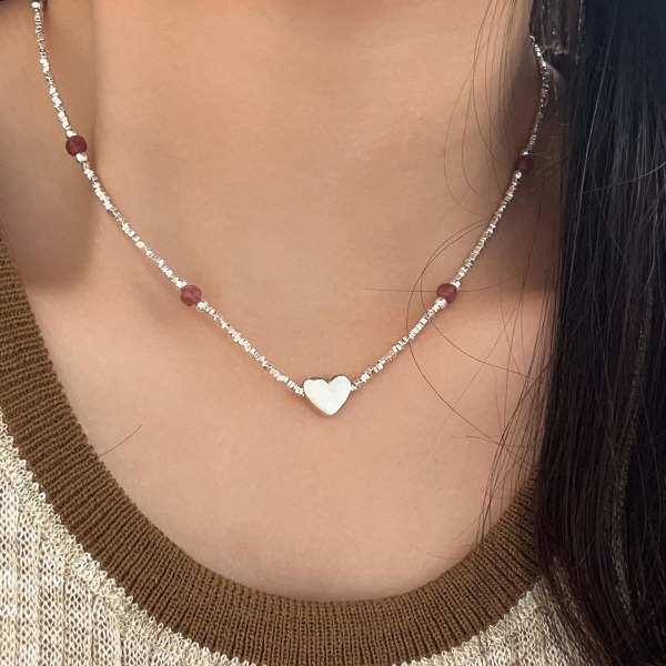 Necklace 925 Silver Jewelry Heart Stud Fashion Jewelry Ac8028