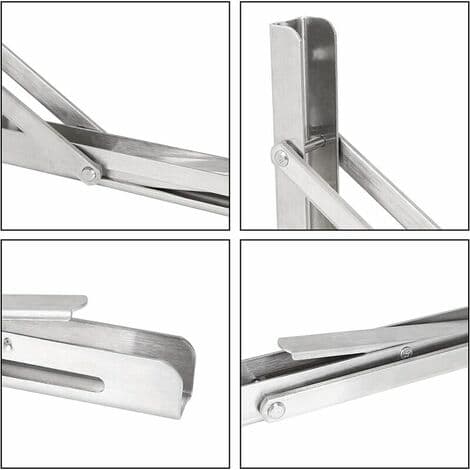 Foldbar hyldebeslag, sæt med 2 rustfrit stål foldbare hyldebeslag, foldbar vægbeslag - foldbart beslag med