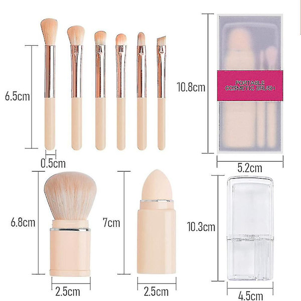 Style 1 Reseväskor för smink, mini sminkborste set