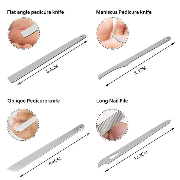 18 stk. negleklippersæt i rustfrit stål, professionel manicure