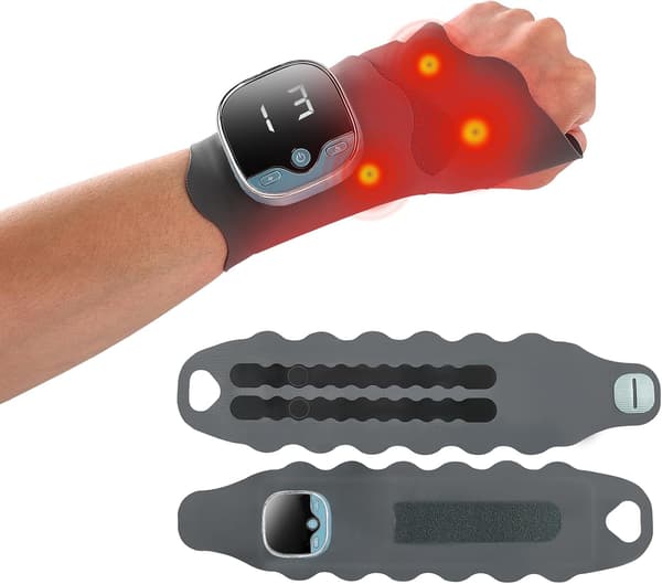 EMS Håndledsmassager, 5 Tilstande/9 Intensitetniveauer, 3 Varmeniveauer, Lindrer Træthed og Smerte
