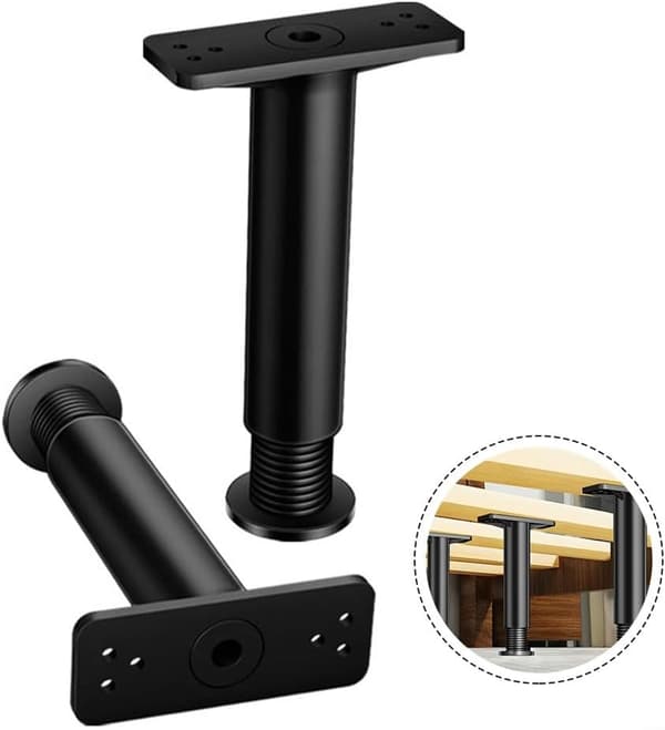 2 stk (Sort, 15-25 cm) Justerbare Sengben, Metal Møbler