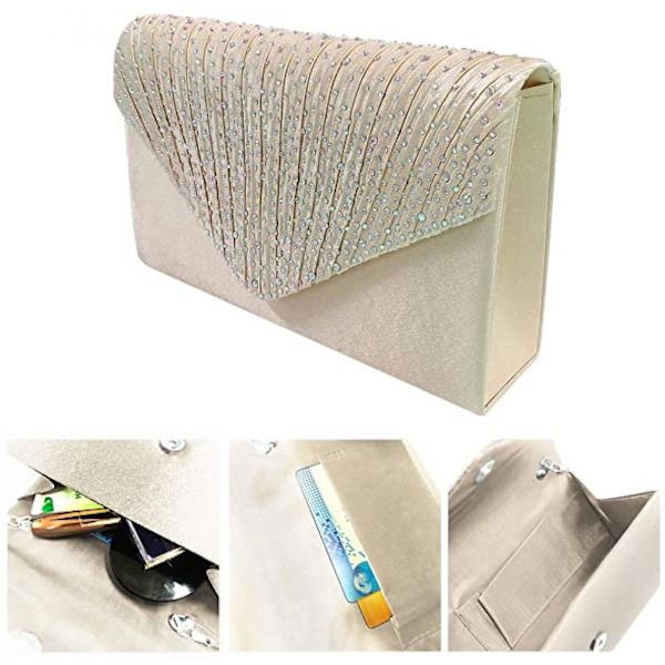 Dame Aften Håndvesker Brud Bryllup Veske Håndveske A916-147 Beige