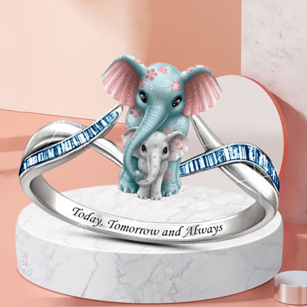 Finger Ring Sød Tegneserie Elefant Romantiske Tilbehør Smykker Kvinder Alloy Ring Valentinsdag Gave US 5