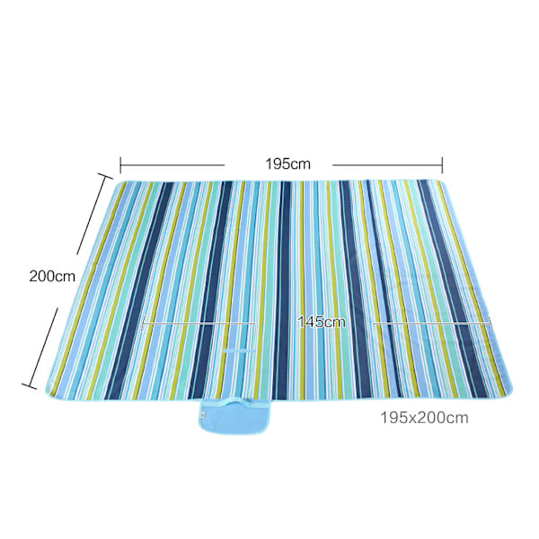 Piknik-matto Kosteudenkestävä Matto Oxford-kangas 145*200CM Ruudullinen Tiibetin Sininen