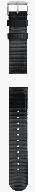 Svarte 22 mm lett utskiftbare nylonremmer for
