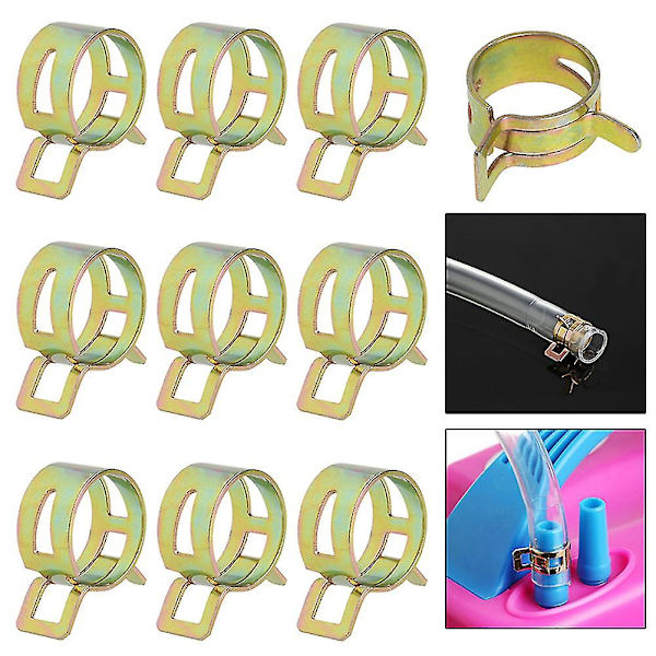 10 stk. 5-22 mm Fjederklips Brændstofledning Slange Vandrør Rørklemmer Fastgørelse Inner diameter 20mm