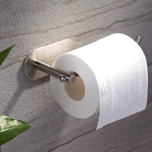Toalettrullehållare utan borrning Självhäftande pappershållare i rostfritt stål Toalettpappershållare
