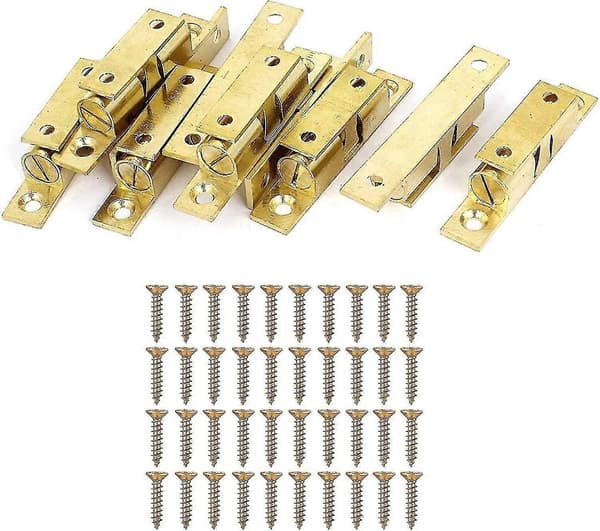 10-styks sæt med 60 mm messing dobbelt kuglelåse