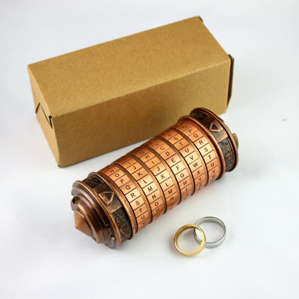 Da Vinci Code Mini Kobber Lås Puslespillbokser med Skjult