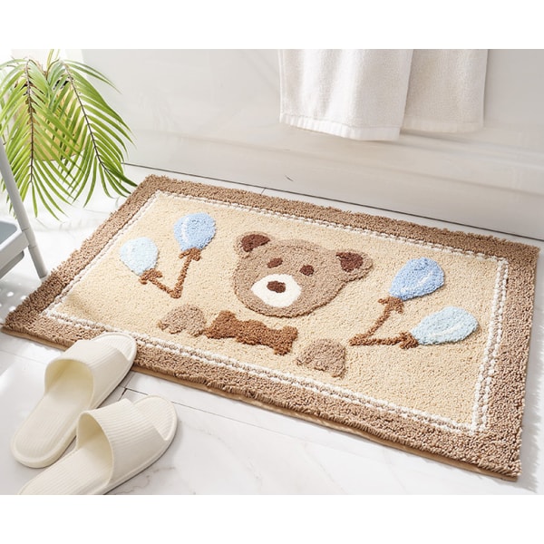 Home Flocking Floor Mats Non-Slip Water Absorbent Floor Mats at Bathroom Entrance, Entrance Doormats, 50*80cm, E,