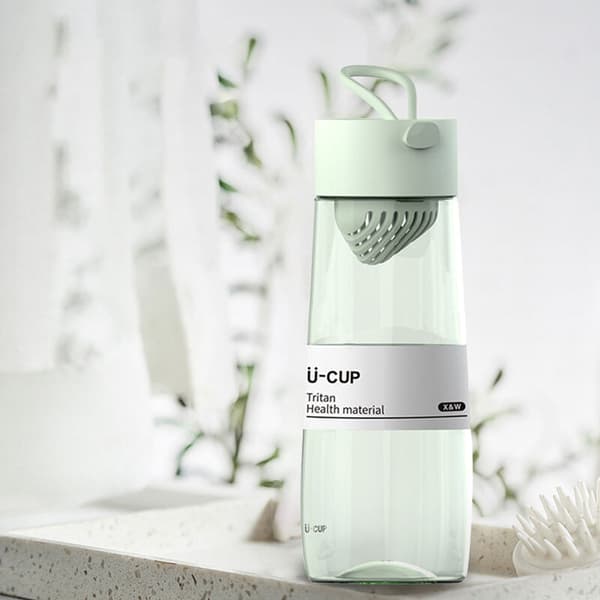 500 ml rymdkopp, plast, tesil, utomhussporter (ljusblå)—