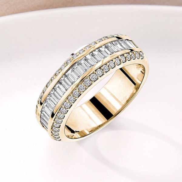 Mote Fidget Ring Rhinestone Inlay Alle Match Smykker Kvinner Finger Ring For Daily Life US 7