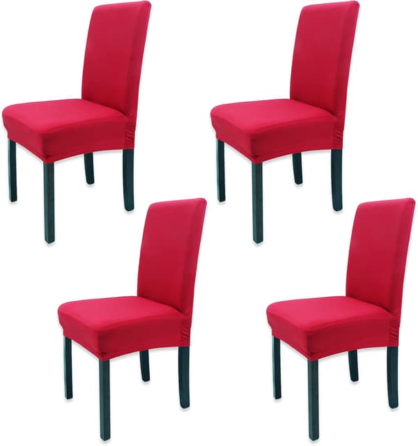 4 Stykker (Rød) Leeyunbee Elastisk Moderne Stoltrekk, Avtakbart