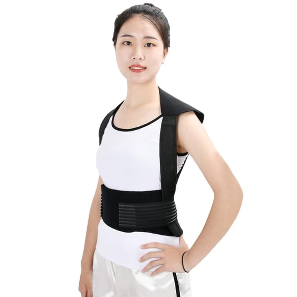 1 stycke (Svart) Självvärmande Ryggstöd Posture Corrector Spinal