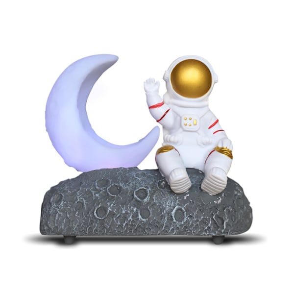 Månelys astronaut bluetooth højttaler, gavedekoration højttaler (sølv)