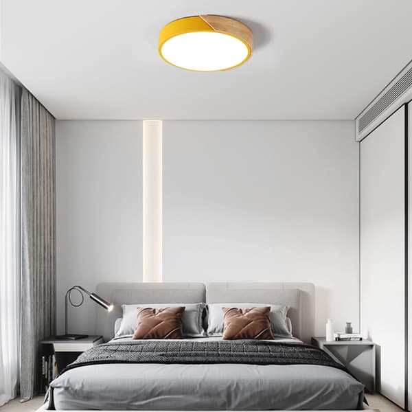 Rund LED-loftlampe til børn, diameter 30*5cm 24W, trinløs linsedæmpning, Bluetooth-forbindelse, mobiltelefonstyring
