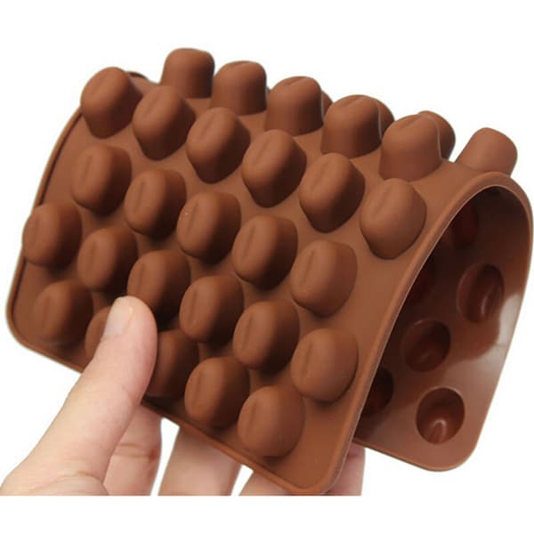 Silikon sjokolade kaffebønner godteri kake godteri form 55 hulrom