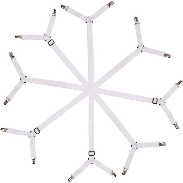 Justerbara triangulära lakanstöd för smidig madrass, 4-pack, vitt