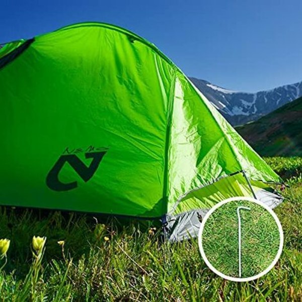 20 Pakke Teltsøm, Metal Teltsøm, Camping Søm, Fastgørelsessøm, Teltsøm til Hård Jord 18cm Ideel til Havearbejde, Camping