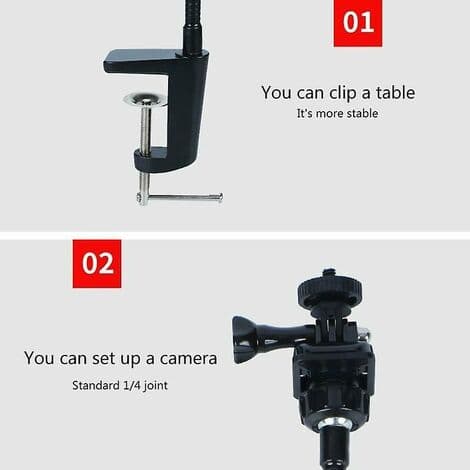 Kameramontering med opgraderet skrivebordsklemme Fleksibel svanehalsmontering til Brio 4K Webcam | Tripods
