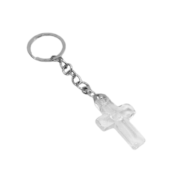 Dekorativ kristallnyckelring kors nyckelring Religiös nyckelringdekoration