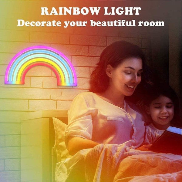 Rainbow Kids Night Light Julklapp Led Rainbow Neon Lights För väggdekoration, fest, semesterdekoration
