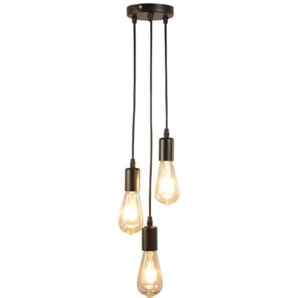 Vintage taklampa, industriell taklampa, justerbar träljuskrona för matsal, vardagsrum, 1 lampa E27