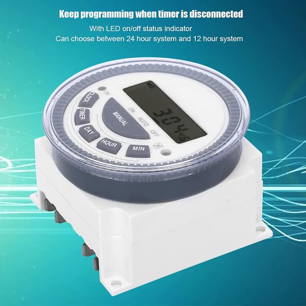 Programmerbar digital timer, displaybrytare, elektronisk LCD-timer, 12 volt DC 30A 12VDC timerbrytare, TM619-5P