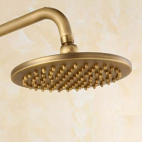Regndusjhode over 8 tommer 20x20cm rundt hode, kobber dusjhode, messing baderomsdusj kun dusjhode, 8 tommer - Go