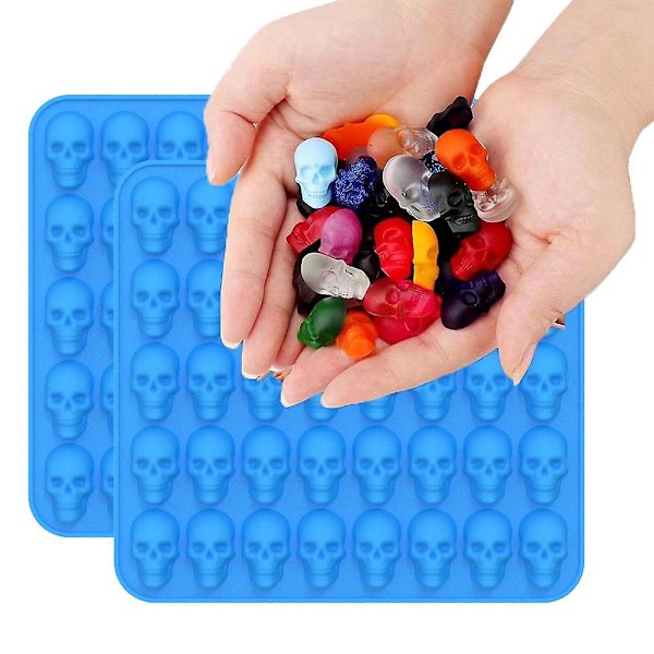 Candy-forme, Mini Skull Gummie Chokoladeforme til Halloween Gummies, Slik, Jello, Chokolade