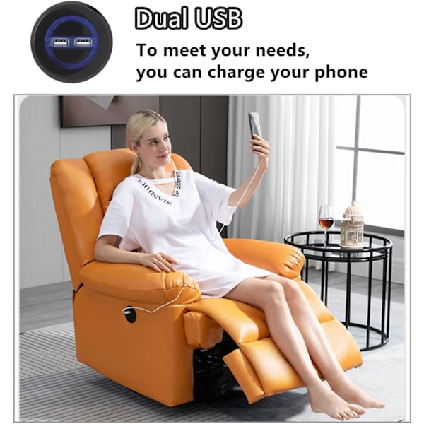 Recliner-kontroll, Handkontroll för Reclinerstol, Strömkontakt för Eljusterbar Reclinerstol, Strömstyrning med Dubbla USB-portar och Cana