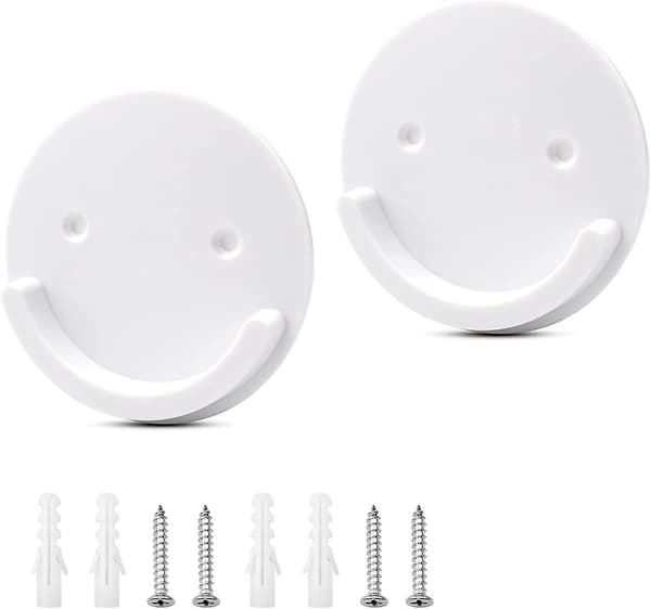 Aallo 2-pack Duschdraperi Stångfästen Universal Väggfästen För Duschdraperi Stång (rund, Vit)