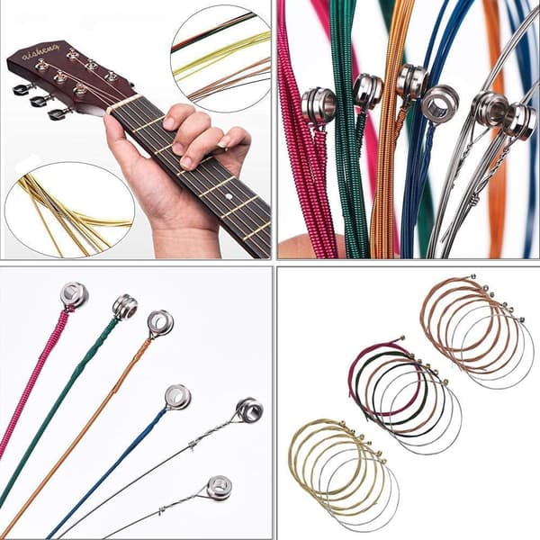60 stk. guitar tilbehørssæt inklusive plektre, tuner, capo, 3