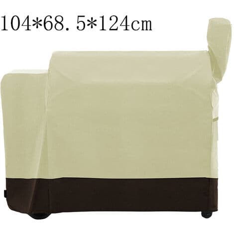 Grilldæksel, Grilldæksel, Udendørsdæksel, Kaffe Beige, 600D Sølvfinish