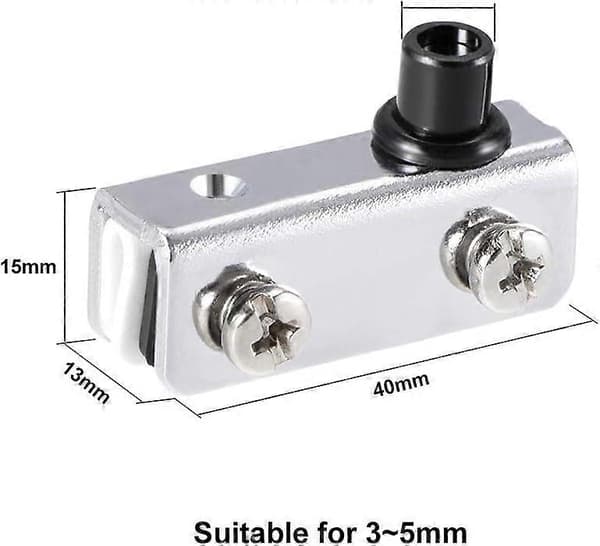 Sourcing Map Poleret Krom Glasdørhængsel 40x13x15mm