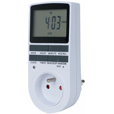 Digital Programmerbar Stikkontakt, Daglig/Ukentlig Digital Timer, Elektrisk Uttak Planlegger med LCD-skjerm og Tyverisikring